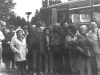 Farewell to Misha Taratuta. From the left: 1st row - ?, Misha Taratuta, ?, ?, ?, Evgenia Kalendarev; 2nd row – Natan Rodzin, Ida Taratuta, ?, Luda Simovsky, Aba Taratuta, Faina Taratuta, Ilya Simovsky (behind Faina), ?, ?, Edward Markov, ?, Sergei Marko, Michael Kalendarev. Pulkovo airport in Leningrad, August 1, 1987. Photo of Lev Sheiba. co RS