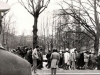 Demonstration of refuseniks at the Smolny - regional headquaters of the CPSU. Leningrad, April, 1987. co RS