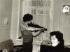 A boy Roma, nephew of Boris Kelman, plays violin (he plays now in  Zubin Meta's Israel Philharmonic Orchestra). Hanukka, Leningrad, 1982, co RS