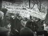 Demonstration in Michailovsky Garden with demand to release people arrested for participation in a demonstration for free emigration from the USSR. Leningrad, March 1988. co RS