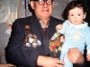 Mikhail Furman, father of Lev Furman, with his granddaughter Aliya, Leningrad, 1987, co Frank Brodsky