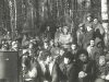 The audience at the 1st Jewish Song Festival. Standing in the center - the late Hannah Elinson (two of her sons were already in Israel at the time). Sitting to the left of Hannah is Silvia Fiskin, Moscow, Ovrazhki forest, Succot, 1977, co RS