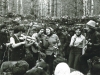 3rd Jewish Song Festival. Performance of the quintet, from the left: Alla Dubrovsky (with violin), Evgeny Finkelberg (with guitar), Kira Razgon, Klara Lantzman, Alexander Lantzman (with guitar). Moscow, Ovrazhki forest, Succot, 1980. Photo by Michael Kremen. co RS