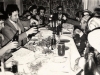 Pesach Seder in Moscow. From the left: Boris Chernobilsky, Yuri Shtern, Alexander Shipov, Arik Rakhlenko, Gennadi Khasin, ?, ?. Moscow, 1980, co RS