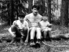 Refusenik Michael Kremen co  and his two sons Alexander{left} and Evgeny in the Ovrazhki forest. Summer of 1978. co RS