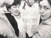 Rally on behalf of Yosef Begun. Moscow, Arbat, 1987. In the center Janna Litvak and Katia Yuzefovich, co RS