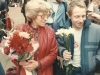 Welcoming POZ Alexei Magarik after his release from labor camp, Moscow train station, with his mother, co Enid Wurtman