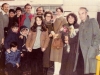1979, British Jews meet in London airport former refuseniks, actors Olga Serova (second from the right) and Evgeny Kozhevnikov (fifth from the right), who came in England on tour with their play “The Refuseniks”. December, 1979. co RS