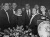 The Freedom Dinner of Long Island Committee for Soviet Jewry, honors Natan Sharansky. From the left: ?, ?, Lynn Singer, ?, Natan Sharansky, Carole Abramson. USA, 1987. co RS