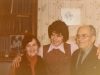 Gaffin family visits the Mondruses, a refusenik family  in their apartment. From the left: ? Mondrus, Jean Gaffin, David Mondrus. Leningrad, 1975, co RS