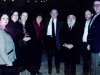 At the Solomon Mikhoels Center. From the right: Michael Gluz, Zeev Dashevsky, Rabbi Goren, Isi Leibler, Rebbetzin Goren and Hebrew teachers. Moscow, 1989  co RS