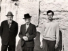 At the Western Wall. From the left: Gdalia Pechersky, ? Kaganov and his son ?. Jerusalem, 19??. co RS