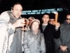 From the left: Rabbi Avi Weiss (wrapped in a tallit), Ira Dashevsky-Kara Ivanov, Bernard Glickman. Others are Student Struggle for Soviet Jewry members. Possibly Oslo, 1993. co RS