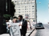 Demonstration in San Francisco for abrogation of the ABA/ASL agreement. From the left: Shirley Goldstein, David Waksberg. co RS