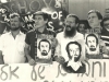 Demonstration in behalf of Alexander Kholmyansky in Israel:  Chaim Chessler, Mikhail Kholmyansky, Yosef Mendelevich, Yuli Edelstein, September 1987, co Enid Wurtman