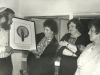 Stuart and Enid Wurtman - Presentation  to Irene Manekofsky, President of Union of Councils for Soviet Jewry, of Evgeny Abezgauz's lithograph from UCSJ for her dedication to Soviet Jewry, Lynn Singer; UCSJ International Conference in behalf of Soviet Jewry in Jerusalem, 1978