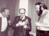 Head of Nativ Nehemia Levanon, Prime Minister Menahem Begin, President UCSJ Stuart Wurtman in a meeting in Jerusalem, spring 1978